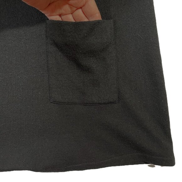 Behar New York Wool Sweater Dress Black A Line Mini Long Sleeves Size L - Picture 8 of 15